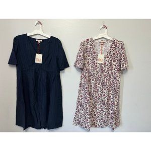 Knox Rose Dress Bundle-Eclipse Blue & Malta Violet Floral Dress with pockets
